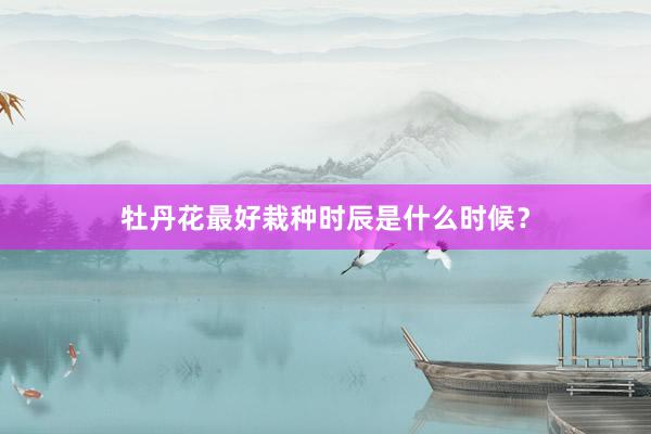 牡丹花最好栽种时辰是什么时候？